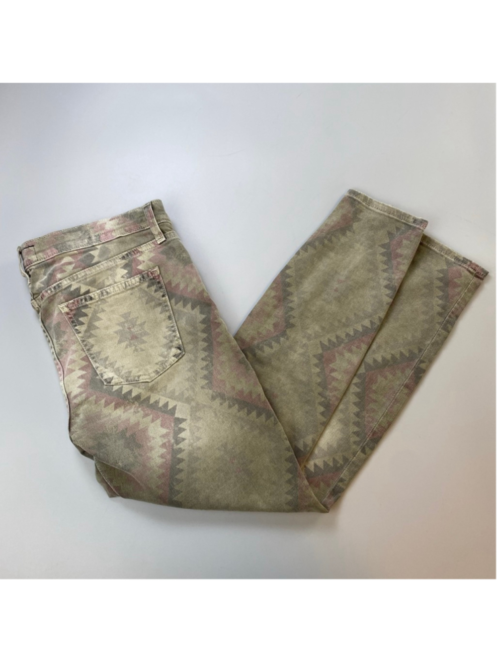 CURRENT ELLIOTT Jeans Womens 28 Stiletto Army Green Navajo Ankle Southwest USA